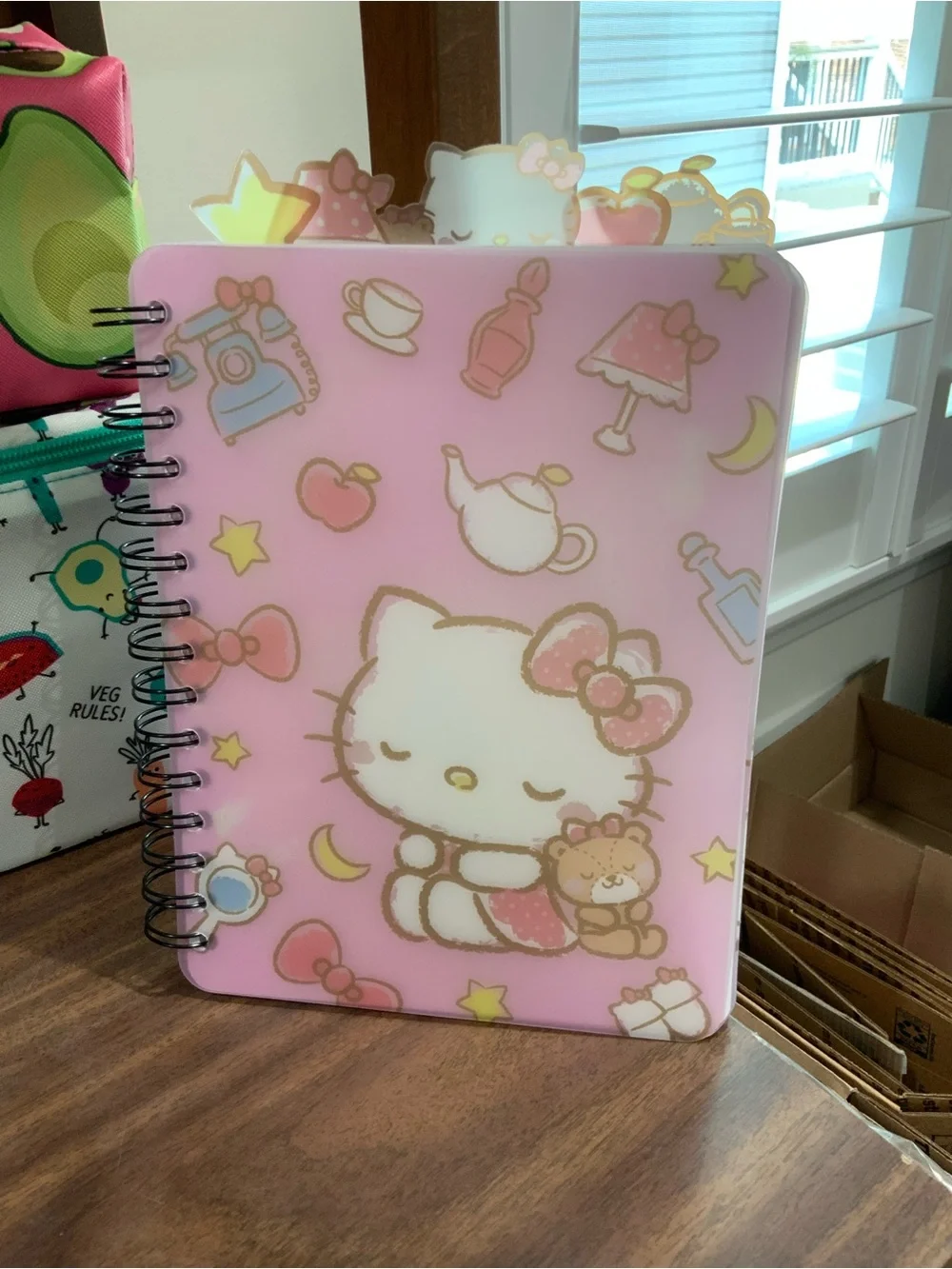 Hello Kitty Pink Spiral Tablet Notebook with Bow & Teddy Design